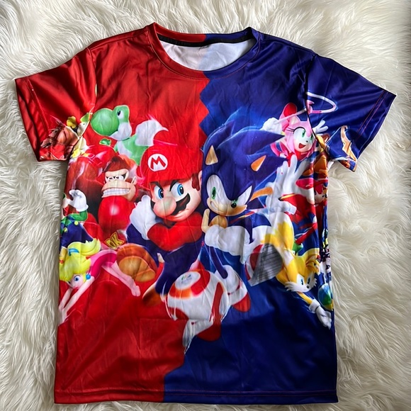Classic Cartoon Mario- Sonic Sport 3D T-shirt New Harajuku Style Game Mario XL - Picture 2 of 4